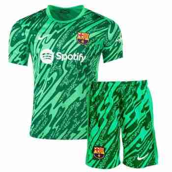 Camiseta FC Barcelona Conjunto Niños Portero 2024 2025 Verde