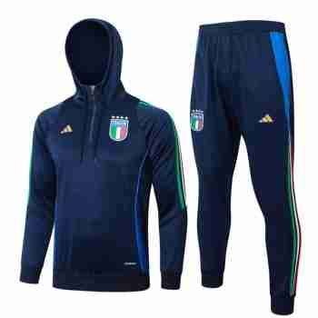 Sudadera Con Capucha Italia 2024 2025 Azul