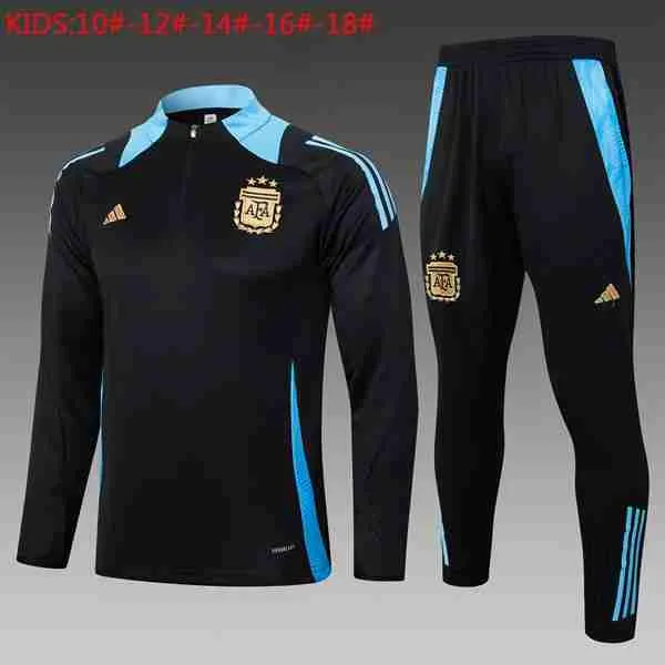 Niños Sudadera De Training Argentina 2024-2025 Negro Azul 3 Sudadera Entrenamiento Ninos Argentina 2024 2025 Negro Azul
