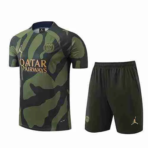 Tailandia Conjunto Camiseta Entrenamiento Paris Saint Germain 2024 2025 Verde Negro Tailandia Conjunto Camiseta Entrenamiento Paris Saint Germain 2024 2025 Verde Negro