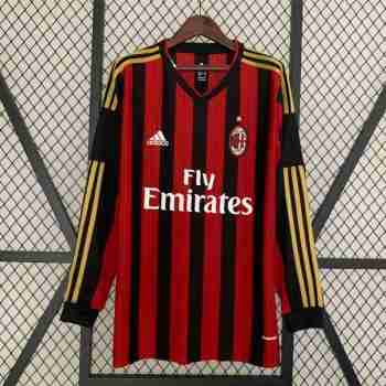 Tailandia Camiseta Primera Manga Larga Retro AC Milan 2013 2014