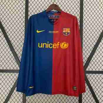 Tailandia Camiseta Primera Manga Larga Retro FC Barcelona 2008 2009