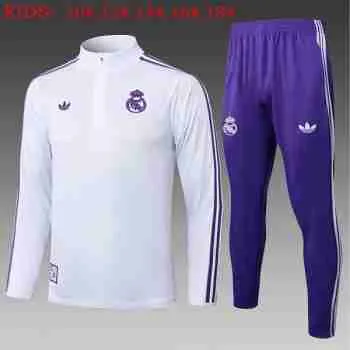 Sudadera Entrenamiento Niños Real Madrid 2025 2026 Blanco Purpura