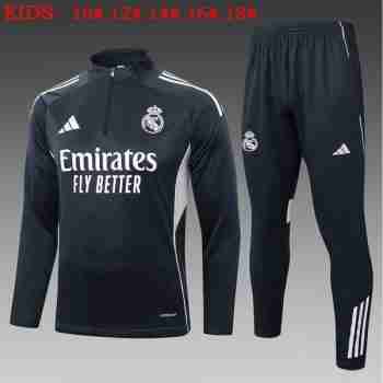 Sudadera Entrenamiento Niños Real Madrid 2025 26 Gris
