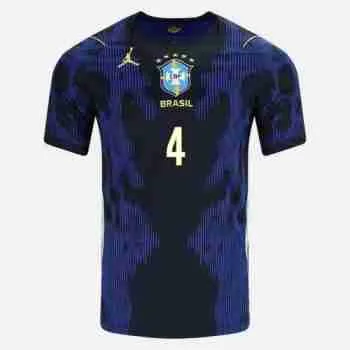 MARQUINHOS NO.4 Camiseta Segunda Brasil 2026 – Versión Jugador_1